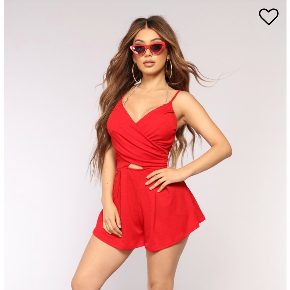 Fashion Nova Red Romper